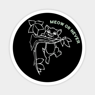 Feline Chic: Meow or Never Cat Tee Alert Magnet